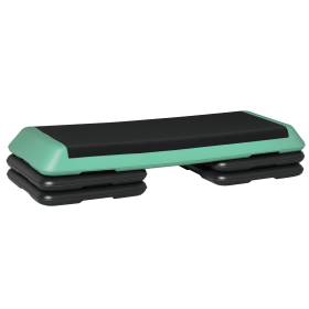 43" Adjustable Aerobic Platform Stepper 3 Level with Risers 4' 6' 8' Cardio Fitness Trainer Workout Step Home Gym Exercise, Black Green 43" Adjustable Aerobic Platform Stepper 3 Level with Risers 4' 6' 8' Cardio Fitness Trainer Workout Step Home Gym Exercise, Black Green